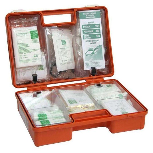 APTECZKA PRZENOŚNA K-15 Z WIESZAKIEM ŚCIENNYM (DIN 13157 USTNIK)