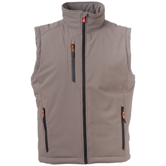 BEZRĘKAWNIK SOFTSHELL CREEK VEST LITE PAD - ZADYMIONY-CZARNY
