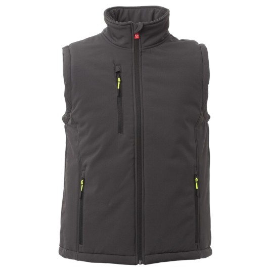 BEZRĘKAWNIK SOFTSHELL GALE VEST PAD - ANTRACYTOWY-CZARNY