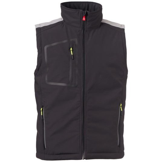 BEZRĘKAWNIK SOFTSHELL STREAM VEST LITE PAD - ANTRACYTOWY-CZARNY