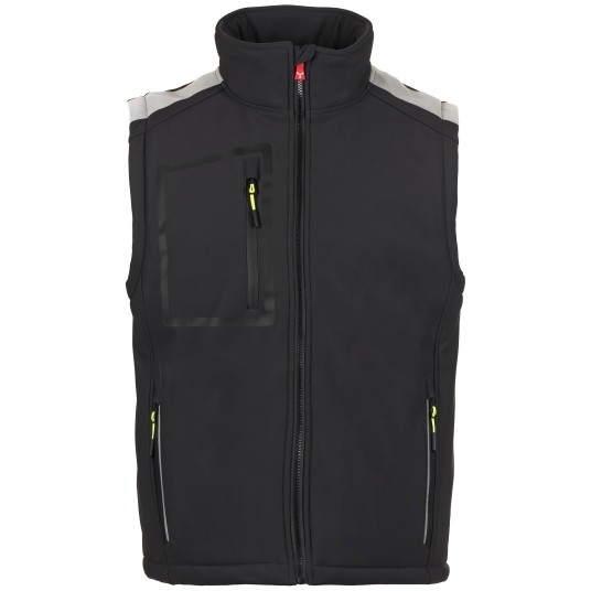 BEZRĘKAWNIK SOFTSHELL STREAM VEST PAD - ANTRACYTOWY-CZARNY