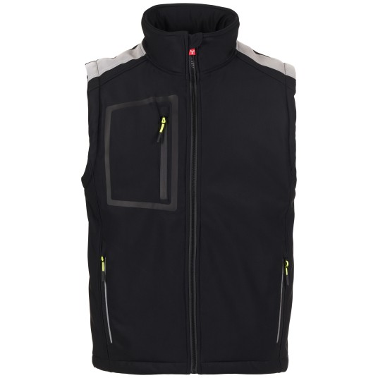 BEZRĘKAWNIK SOFTSHELL STREAM VEST PAD - CZARNY-CZARNY