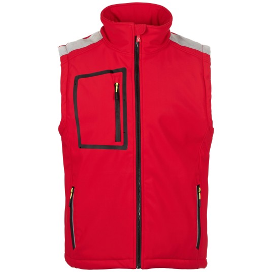 BEZRĘKAWNIK SOFTSHELL STREAM VEST PAD - CZERWONY-CZARNY