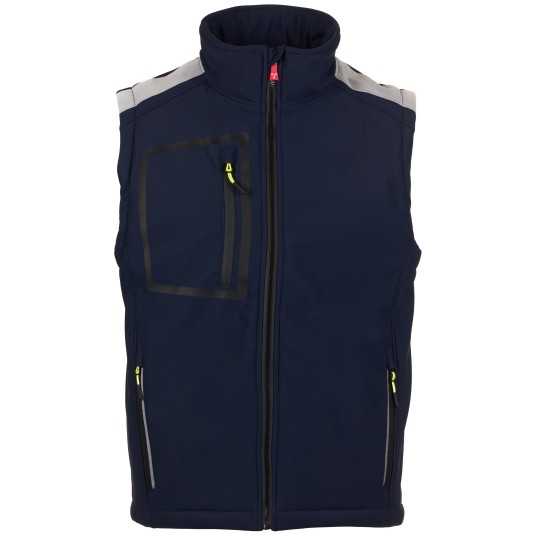 BEZRĘKAWNIK SOFTSHELL STREAM VEST PAD - GRANATOWY-KRÓLEWSKI NIEBIESKI