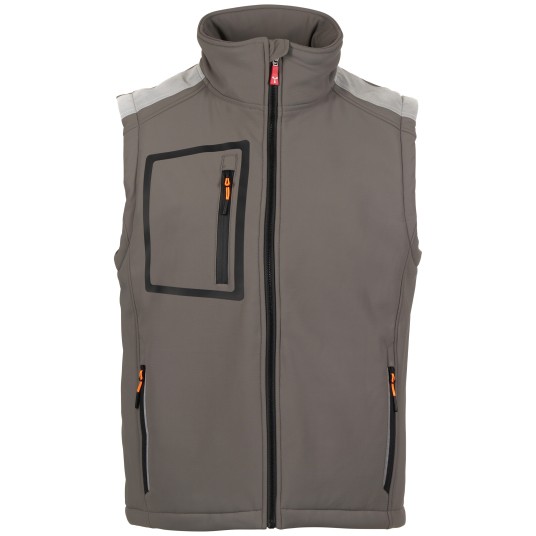 BEZRĘKAWNIK SOFTSHELL STREAM VEST PAD - ZADYMIONY-CZARNY