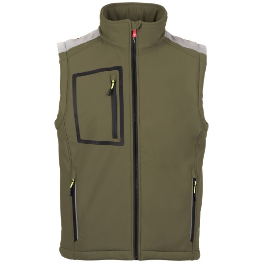 BEZRĘKAWNIK SOFTSHELL STREAM VEST PAD - ZIELONY WOJSKOWY-ZIELONY