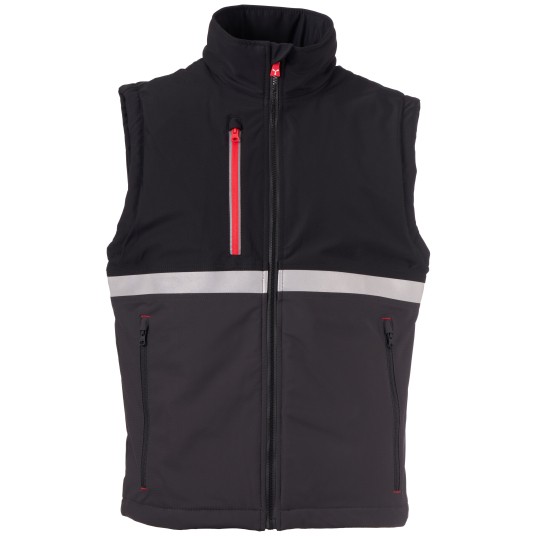 BEZRĘKAWNIK SOFTSHELL WISE VEST LITE PAD - ANTRACYTOWY-CZARNY