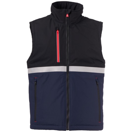 BEZRĘKAWNIK SOFTSHELL WISE VEST LITE PAD - GRANATOWY-CZARNY
