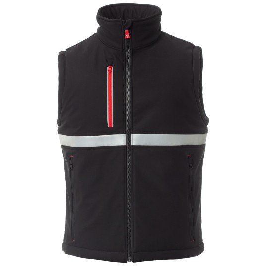 BEZRĘKAWNIK SOFTSHELL WISE VEST PAD - CZARNY-CZARNY