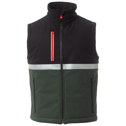 BEZRĘKAWNIK SOFTSHELL WISE VEST PAD - LEŚNA ZIELEŃ-CZARNY