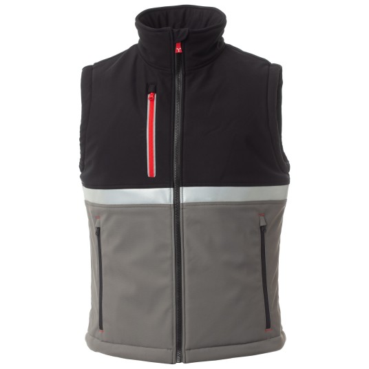 BEZRĘKAWNIK SOFTSHELL WISE VEST PAD - ZADYMIONY-CZARNY