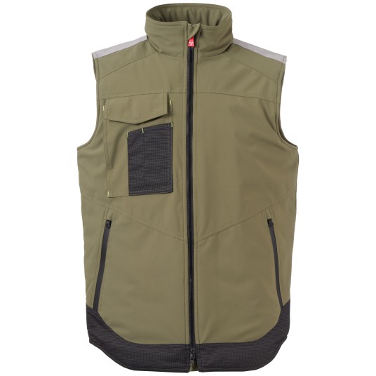 BEZRĘKAWNIK SOFTSHELL WONDER VEST LITE PAD - ZIELONY WOJSKOWY-CZARNY