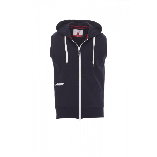BLUZA BEZ RĘKAWÓW Z KAPTUREM ROZPINANA MĘSKA BOXER+ - GRANATOWY