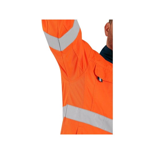 BLUZA CXS HALIFAX MĘSKA OSTRZEG. Z SIATKĄ - POMARAŃCZOWO-NIEBIESKI