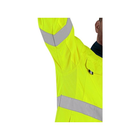 BLUZA CXS HALIFAX MĘSKA OSTRZEG. Z SIATKĄ - ŻÓŁTO-NIEBIESKI