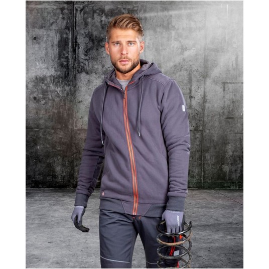 BLUZA M003 - SZARO-CZERWONY