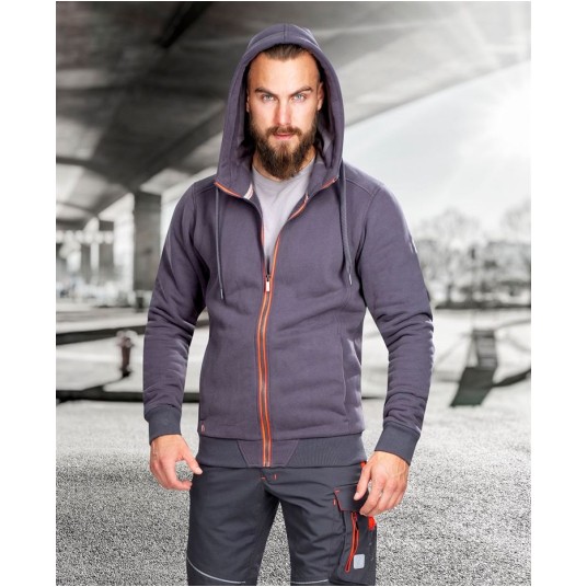 BLUZA M003 - SZARO-CZERWONY