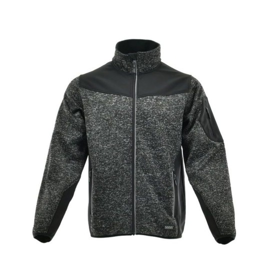 BLUZA MELANŻOWA DZIANINOWA COMFORT PLUS CIEMNOSZARY