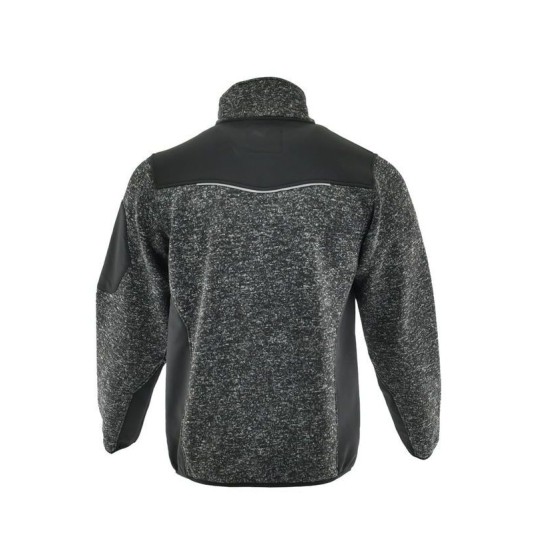 BLUZA MELANŻOWA DZIANINOWA COMFORT PLUS CIEMNOSZARY