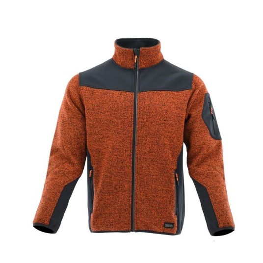 BLUZA MELANŻOWA DZIANINOWA COMFORT PLUS POMARAŃCZOWY ODBLASKOWY