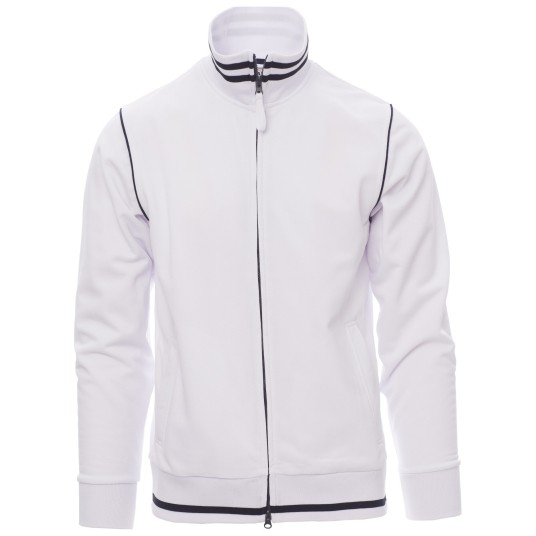 BLUZA NA ZAMEK DERBY - BIAŁY-GRANATOWY