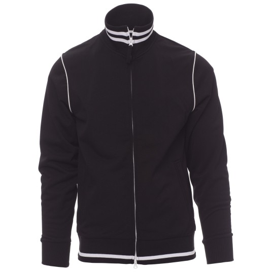 BLUZA NA ZAMEK DERBY - CZARNY-BIAŁY