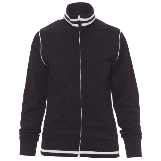 BLUZA NA ZAMEK DERBY LADY - CZARNY-BIAŁY