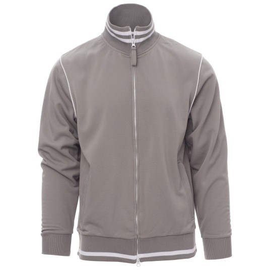 BLUZA NA ZAMEK DERBY - SZARY-BIAŁY