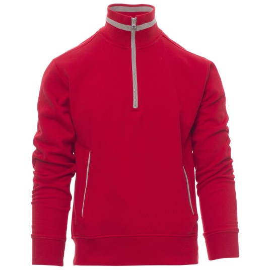 BLUZA NA ZAMEK KRÓTKI RIO - CZERWONY-SZARY