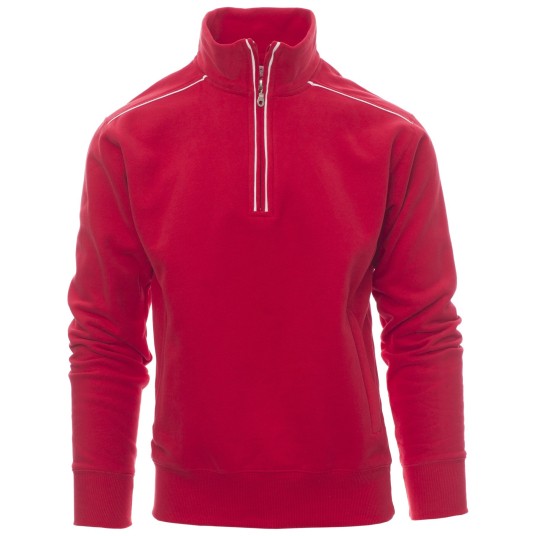 BLUZA NA ZAMEK KRÓTKI VANCOUVER - CZERWONY-BIAŁY