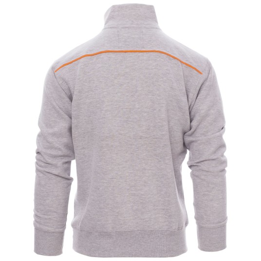 BLUZA NA ZAMEK KRÓTKI VANCOUVER MELANGE - SZARY MELANŻ-POMARAŃCZOWY