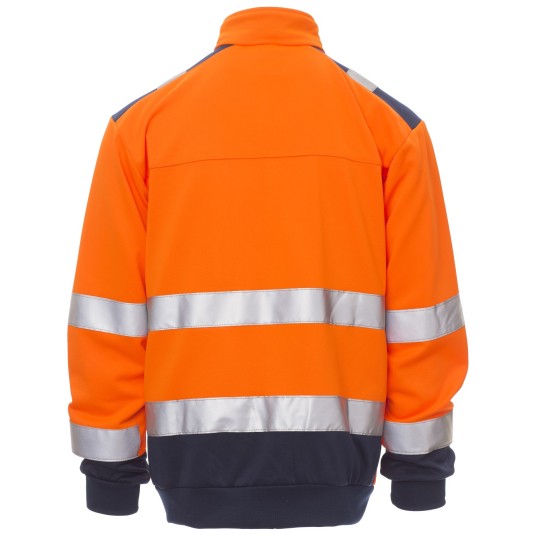 BLUZA NA ZAMEK KRÓTKI VISION - POMARAŃCZOWY FLUO-GRANATOWY