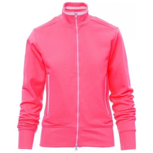 BLUZA NA ZAMEK MELBOURNE FLUO - FUKSJOWY FLUO-BIAŁY