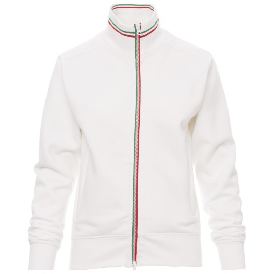 BLUZA NA ZAMEK NAZIONALE LADY - BIAŁY-WŁOCHY