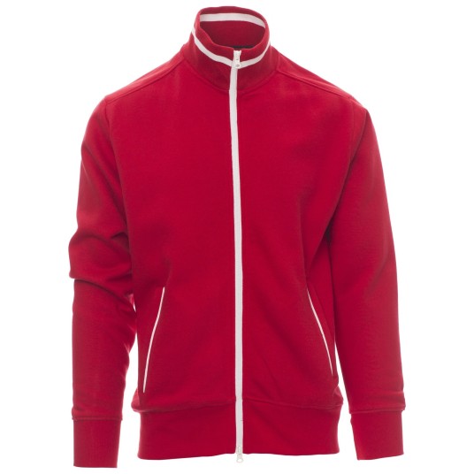 BLUZA NA ZAMEK SYDNEY - CZERWONY-BIAŁY