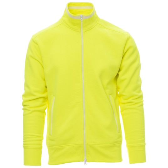 BLUZA NA ZAMEK SYDNEY FLUO - ŻÓŁTY FLUO-BIAŁY