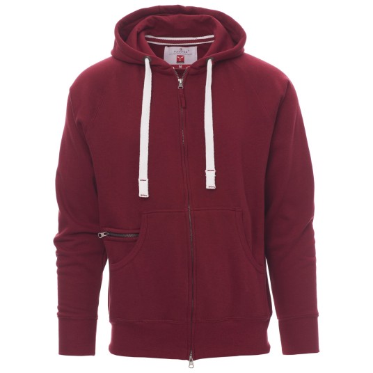 BLUZA NA ZAMEK Z KAPTUREM DALLAS+ - BORDOWY