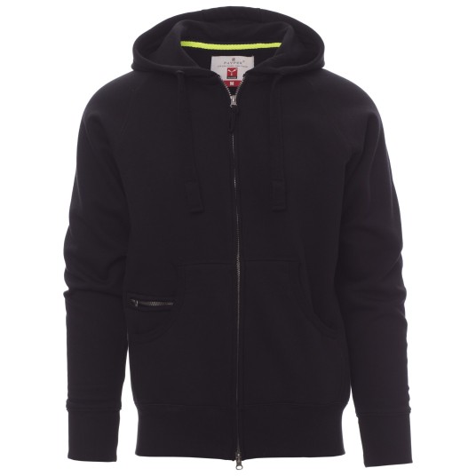 BLUZA NA ZAMEK Z KAPTUREM DALLAS+ - CZARNY