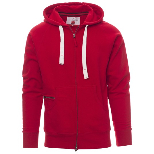 BLUZA NA ZAMEK Z KAPTUREM DALLAS+ - CZERWONY