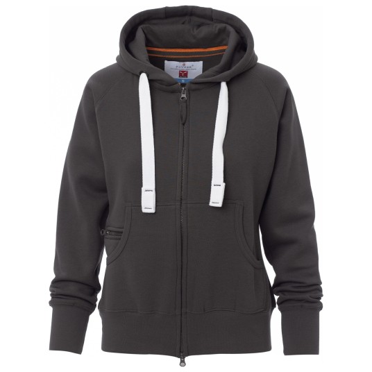 BLUZA NA ZAMEK Z KAPTUREM DALLAS+LADY - ANTRACYTOWY