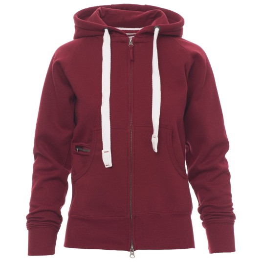 BLUZA NA ZAMEK Z KAPTUREM DALLAS+LADY - BORDOWY