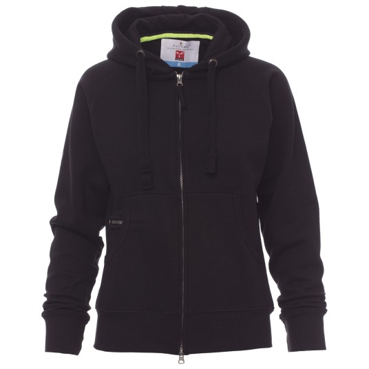 BLUZA NA ZAMEK Z KAPTUREM DALLAS+LADY - CZARNY