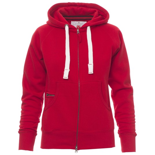 BLUZA NA ZAMEK Z KAPTUREM DALLAS+LADY - CZERWONY