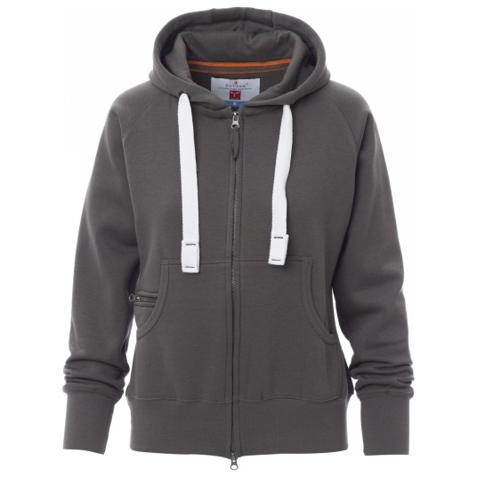 BLUZA NA ZAMEK Z KAPTUREM DALLAS+LADY - ZADYMIONY