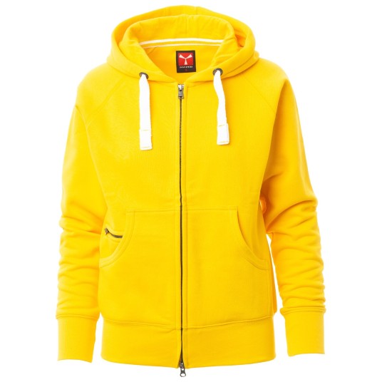 BLUZA NA ZAMEK Z KAPTUREM DALLAS+LADY - ŻÓŁTA