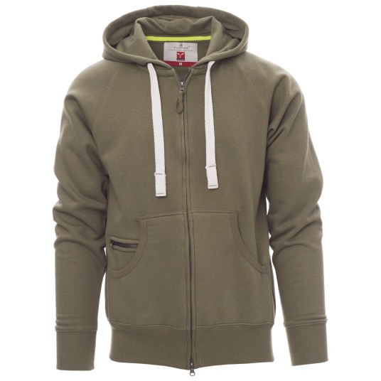 BLUZA NA ZAMEK Z KAPTUREM DALLAS+ - ZIELONY WOJSKOWY