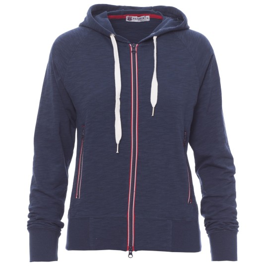 BLUZA NA ZAMEK Z KAPTUREM FREESTYLE LADY - NIEBIESKI DENIM