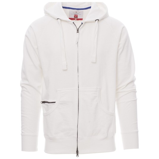 BLUZA NA ZAMEK Z KAPTUREM HAWAII+ - BIAŁY