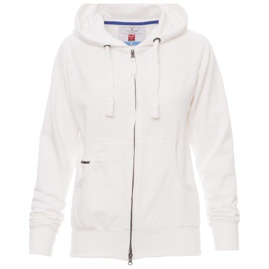 BLUZA NA ZAMEK Z KAPTUREM HAWAII+LADY - BIAŁY