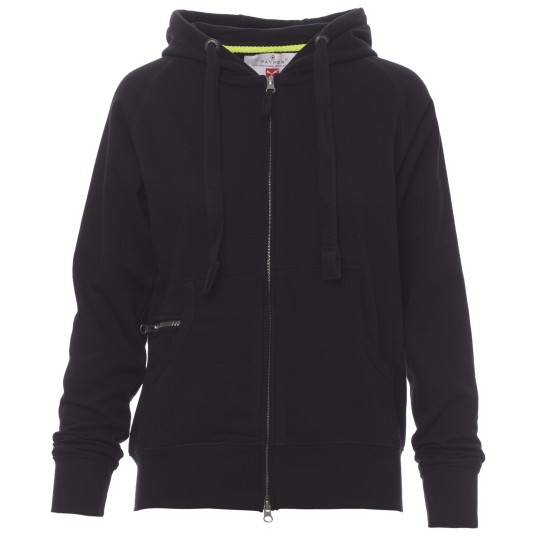 BLUZA NA ZAMEK Z KAPTUREM HAWAII+LADY - CZARNY